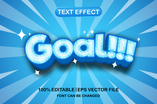 Goal text font style vector