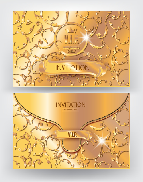 Gold envelope with floral design vector