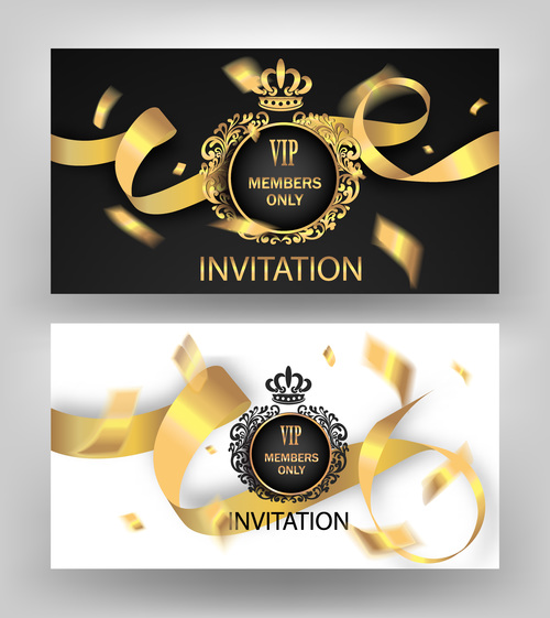 Golden luxury VIP card vector