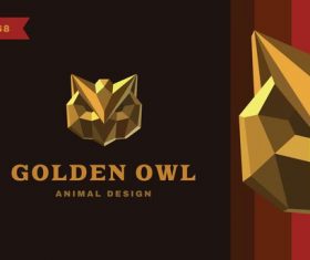 Golden owl logo vector