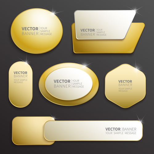 Golden shiny banner vector