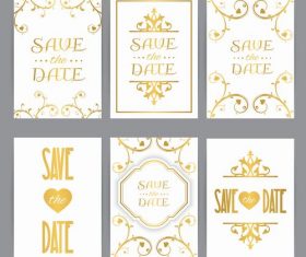 Golden wedding card oriental style vector
