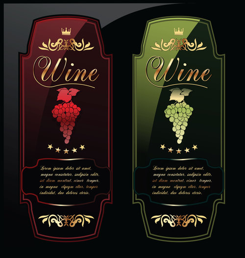 Good quality wine labels vector