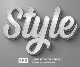 Gray editable font effect text vector