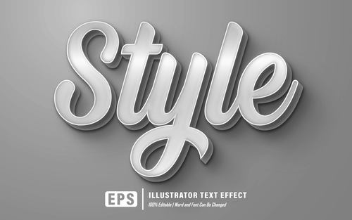 Gray editable font effect text vector