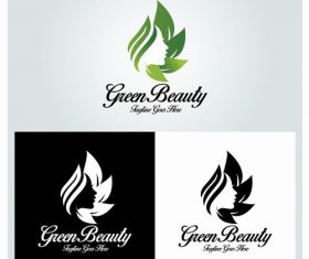 Green beaut beauty salon logo vector