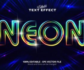 Green light font text effect vector