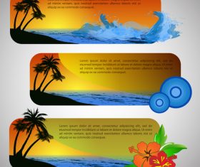 Hand drawn seaside landscape banner vector