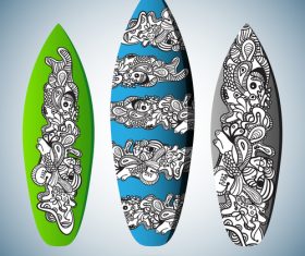 Hand drawn skateboard pattern vector