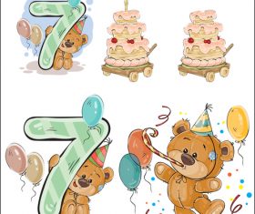 Cartoon Happy birthday postcard vector 01 free download