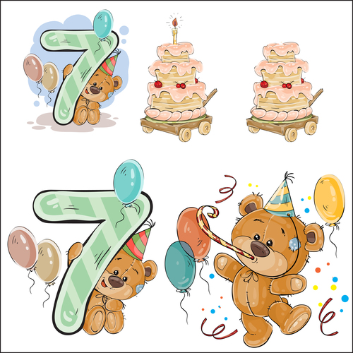 Happy birthday cartoon vector free download