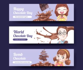 Happy chocolate day banner vector