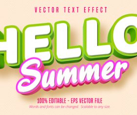 Happy summer editable font effect text vector