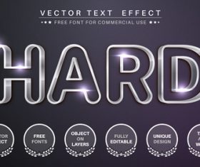 Hard metal vector text effect