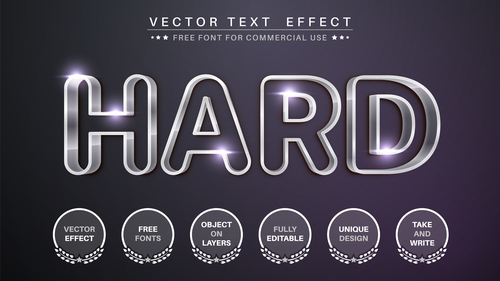 Hard metal vector text effect