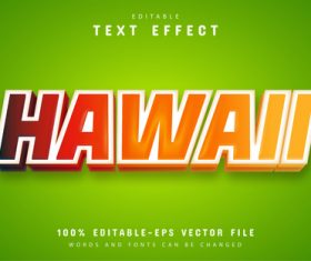 Hawaii text effect vector