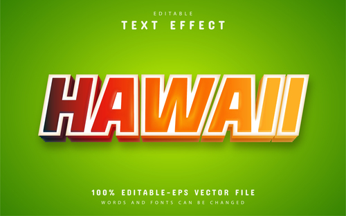 Hawaii text effect vector