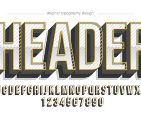 Header typography graphic style vector text effect