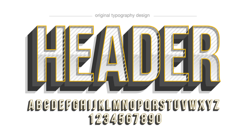 Header typography graphic style vector text effect
