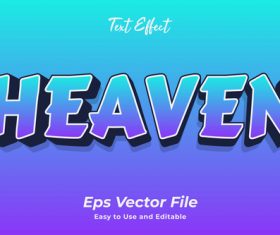 Heaven text effect vector