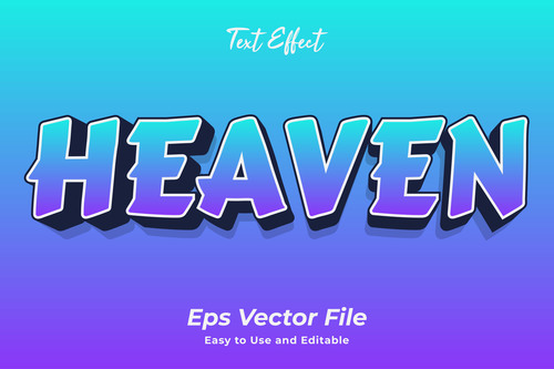 Heaven text effect vector