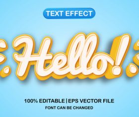 Hello text font style vector