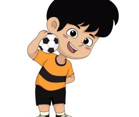 Holding a football kid vector