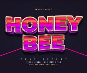 Honey bee style text vector