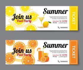 Horizontal banners on the theme of summer in vector
