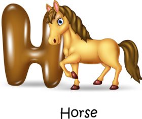 Horse and alphabet vector
