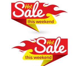 Hot salet this weekend label vector