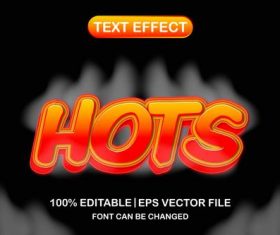 Hots text effect vector