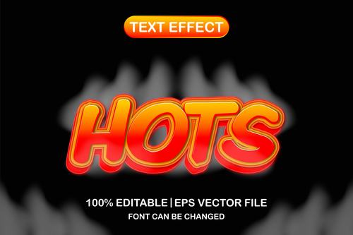 Hots text effect vector