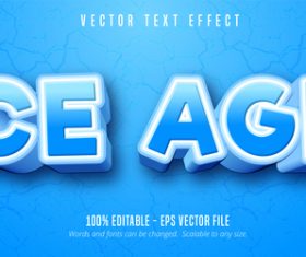 Ice age editable font effect text vector