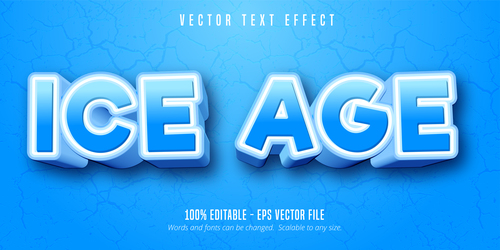 Ice age editable font effect text vector