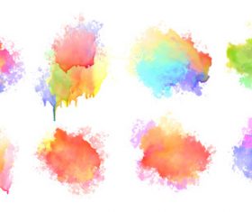 Isolated watercolor splatter stain colorful vector