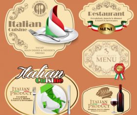 Italian restaurant label vector