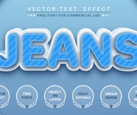 Jeans vector text effect