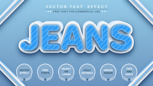 Jeans vector text effect