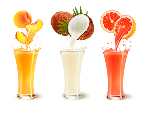 Juice in fruit vector