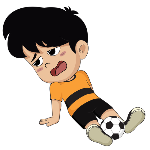 Kid playing tired vector