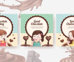 Kids love to eat chocolate banner vector