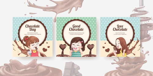 Kids love to eat chocolate banner vector
