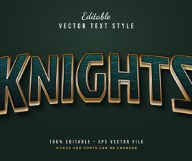 Knights text font style vector
