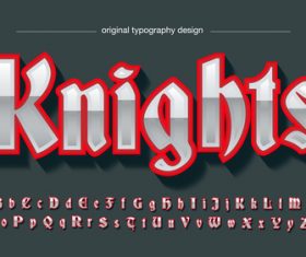 Knights typography graphic style vector text effect