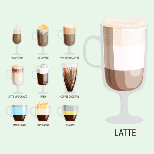 Latte coffee vector