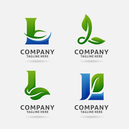 Letter L leaf logo design vector
