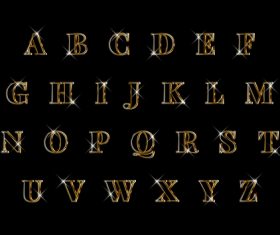 Luxury elegant 3d gold alphabets set vector