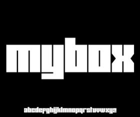 MYBOX text effect vector