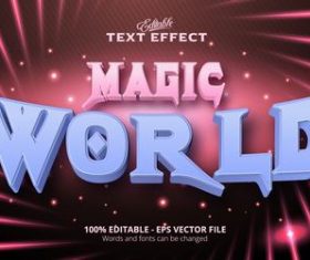 Magic world text effect vector
